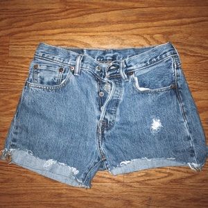 Levi’s distressed denim cutoffs